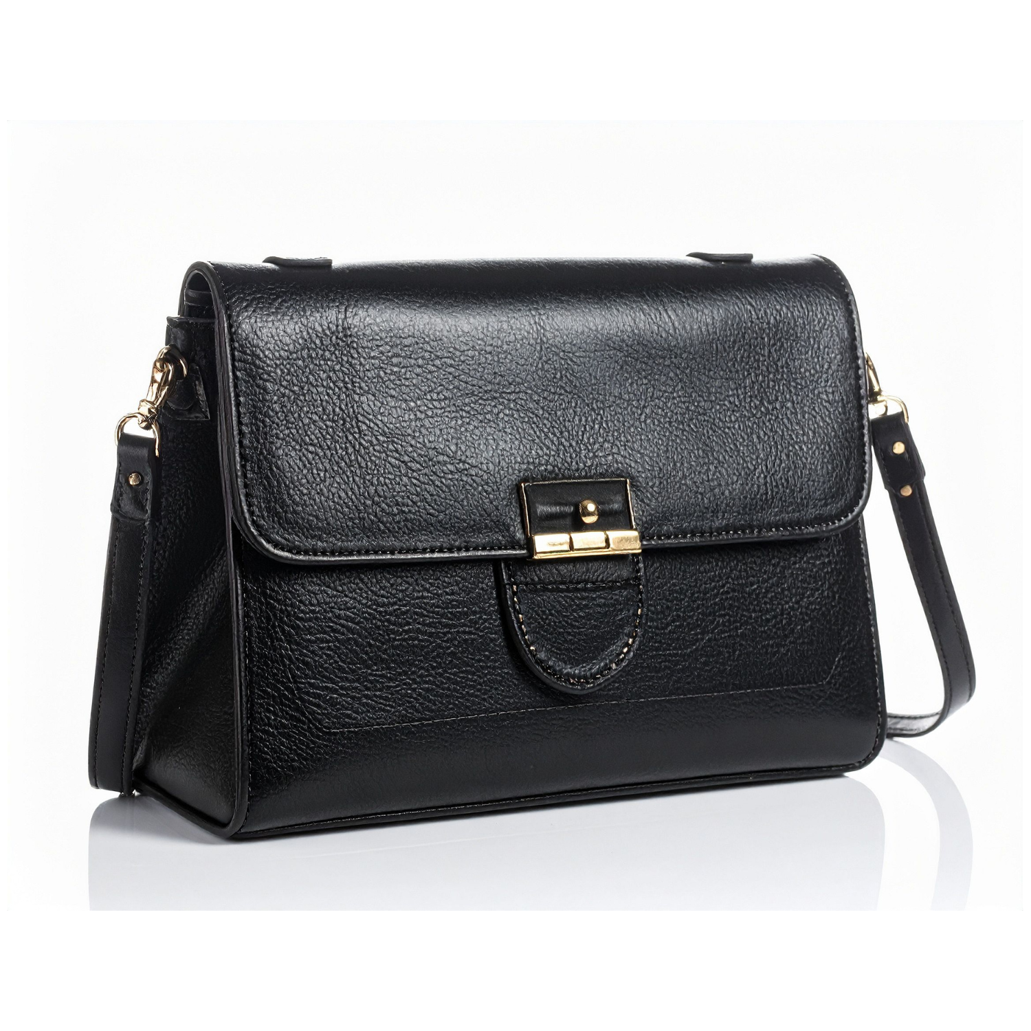 Black Leather Shoulder Bag