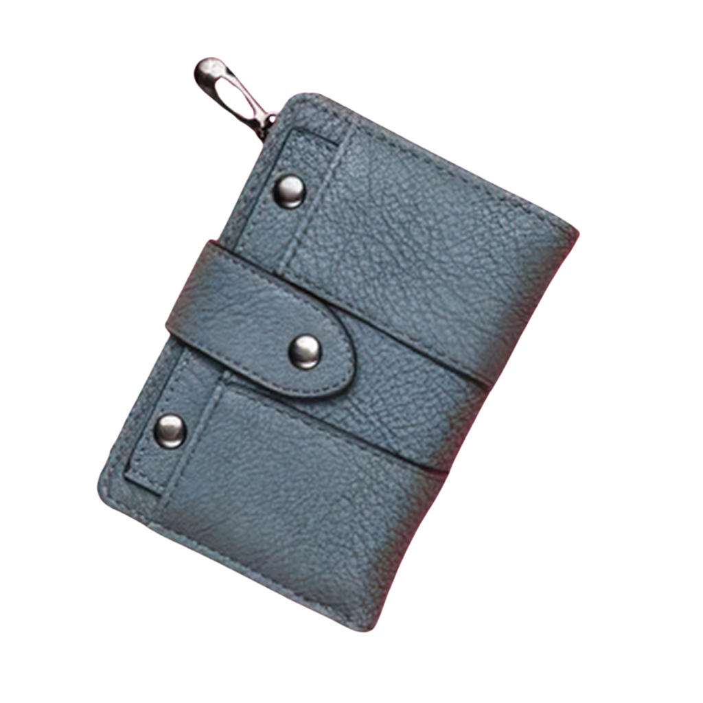 Handmade Grey Leather Wallet for Women